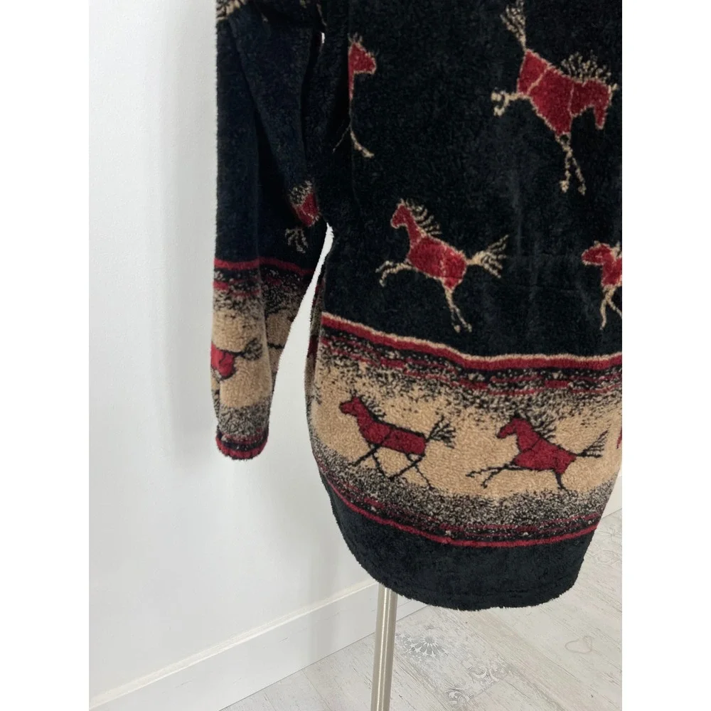 Novelty Print Fleece‎ Zip Up Women's Cinched Waist Jacket
